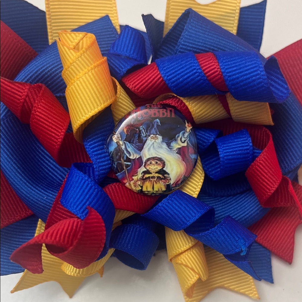 Colorful Kids Hair Bow with Fantasy Theme.  The Hobbit